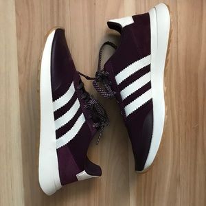 Purple Adidas sneakers